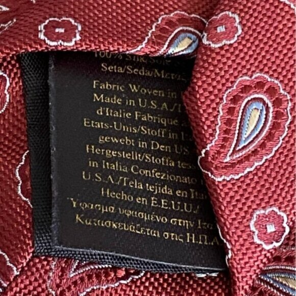 NWT Brooks Brothers Makers & Merchants Neck Tie 100% Italian Silk Paisley 3.5" - Picture 5 of 9